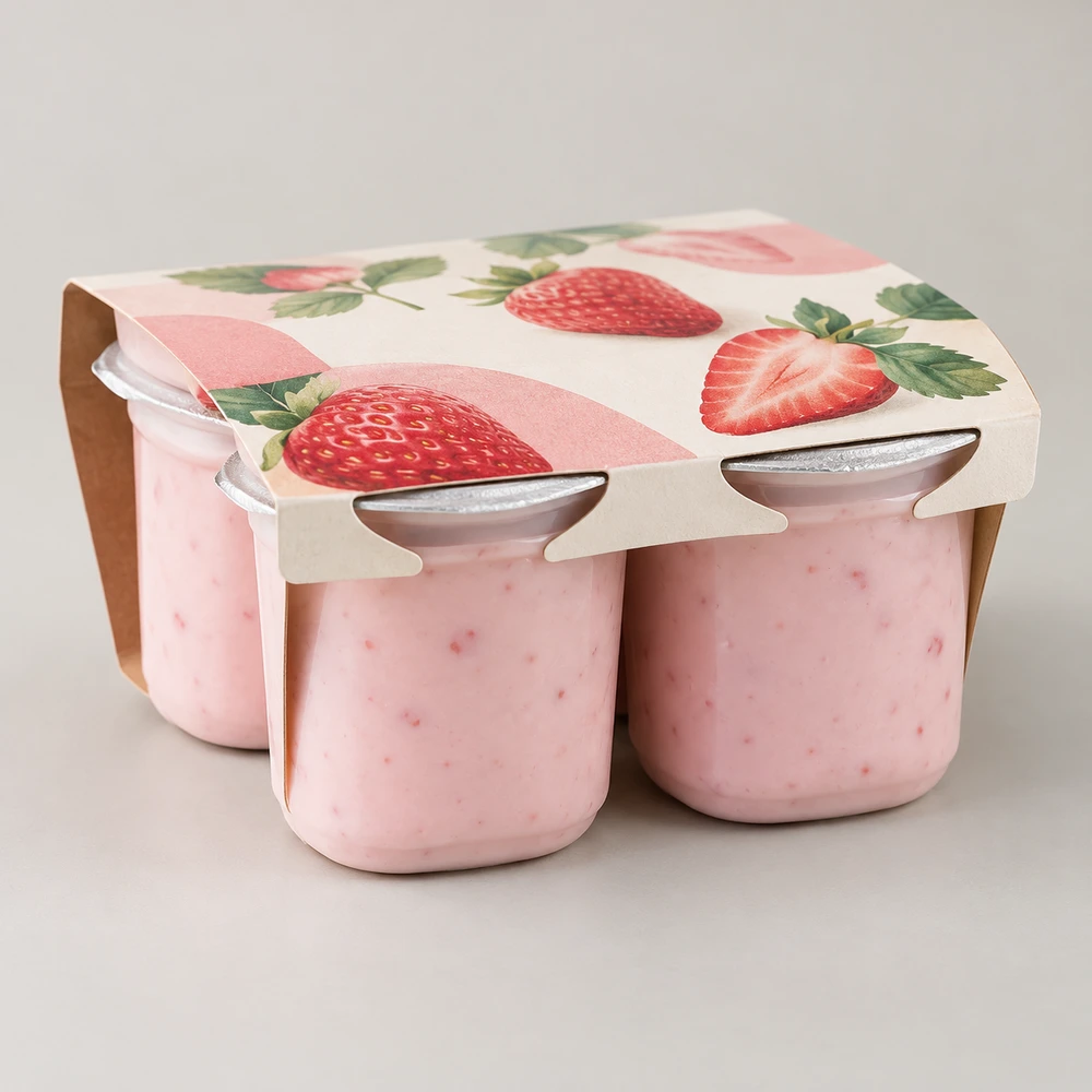 Berry yogurt — four pots